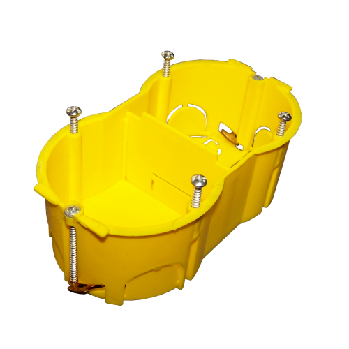 Подрозеточная коробка в стену для суппорта 45х90, желтая